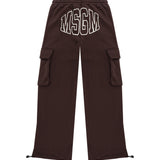 MSGM Kids Pantalone Cargo Caffè con Logo per Bambine