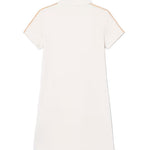 Lacoste Kids Abito Polo Bianco e Beige con Logo per Bambine