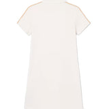 Lacoste Kids Abito Polo Bianco e Beige con Logo per Bambine