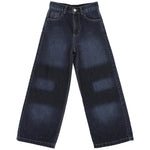 Elisabetta Franchi La Mia Bambina Jeans Wide Leg Denim Scuro per Bambine