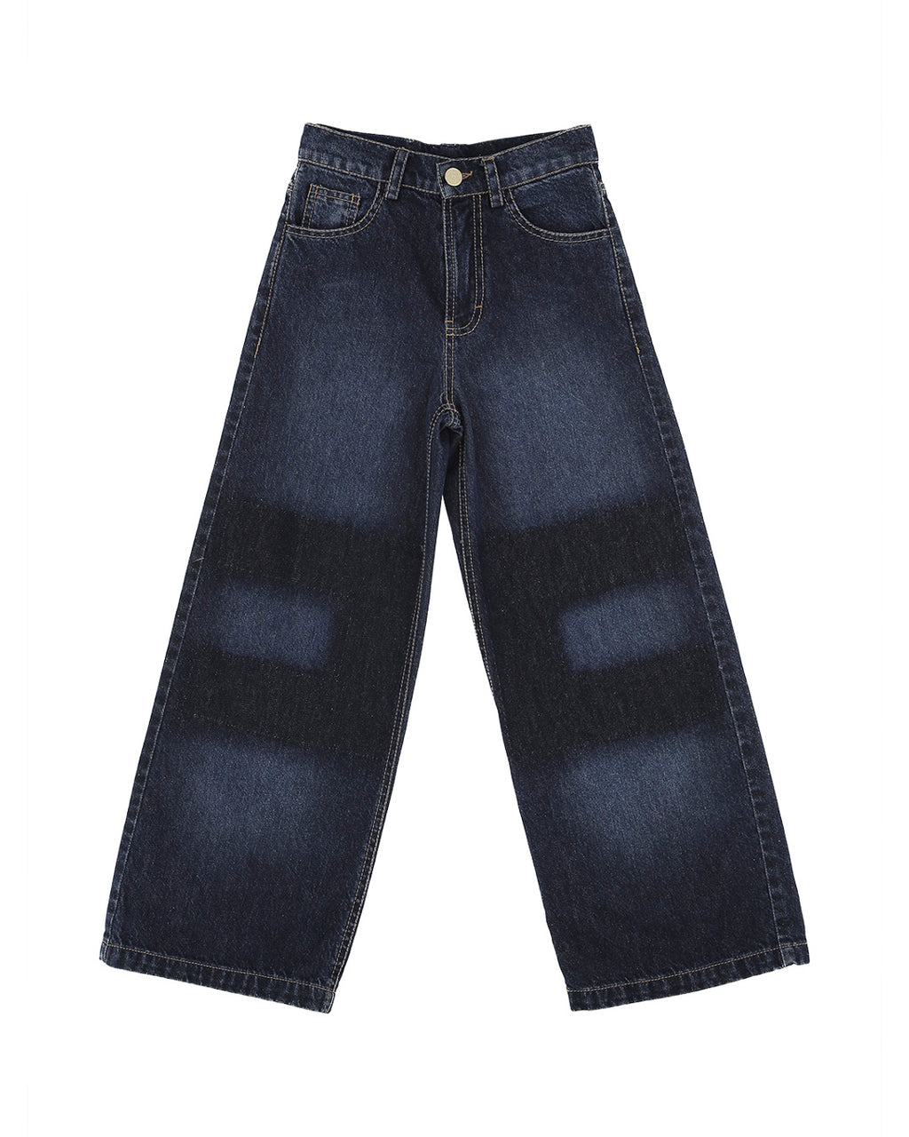 Elisabetta Franchi La Mia Bambina Jeans Wide Leg Denim Scuro per Bambine
