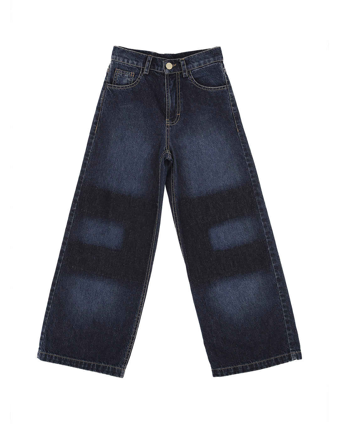 Elisabetta Franchi La Mia Bambina Jeans Wide Leg Denim Scuro per Bambine