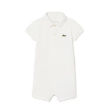 Lacoste Kids Pagliacetto a Polo Bianco con Logo Ricamato per Neonati