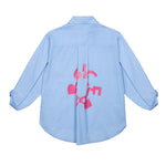 Iceberg Kids Camicia Cielo a Righe con Logo per Bambine