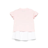 Moschino Kids Pink T-shirt with Printed Skirt for Baby Girls