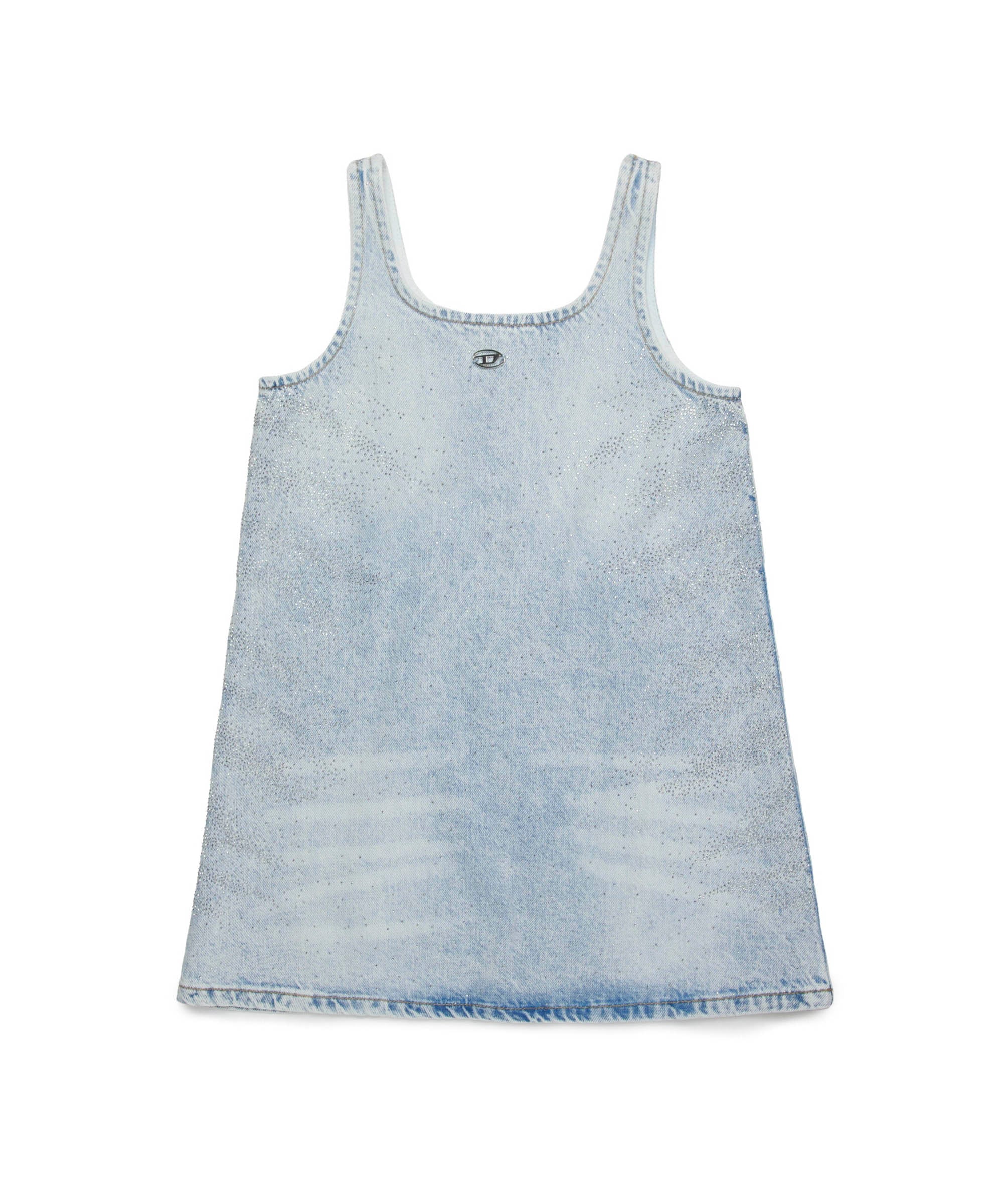 Diesel Kids Abito Denim con Applicazione Strass per Bambine