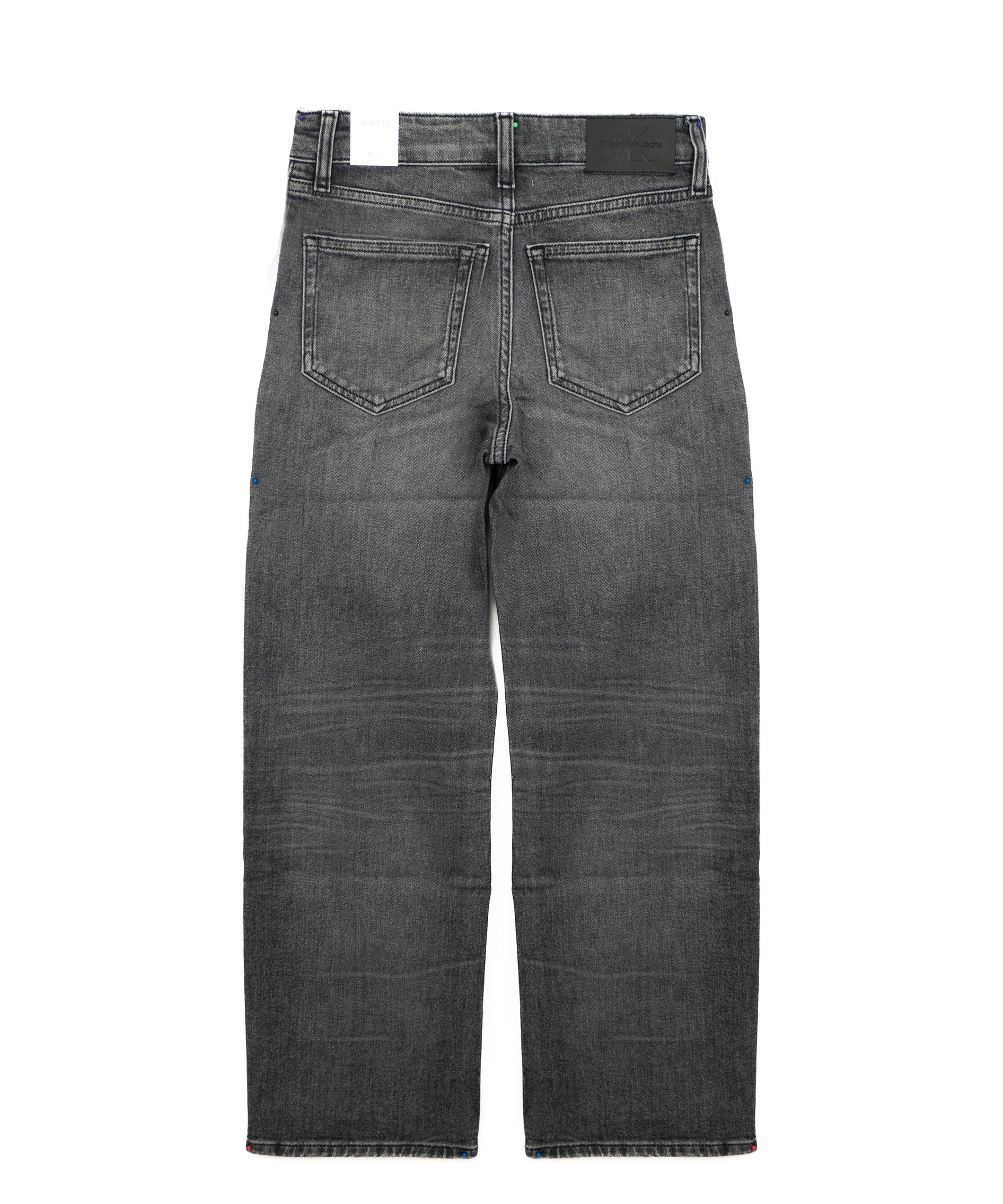 Calvin Klein Kids Jeans Denim Grigio Effetto Stone Wash per Bambini