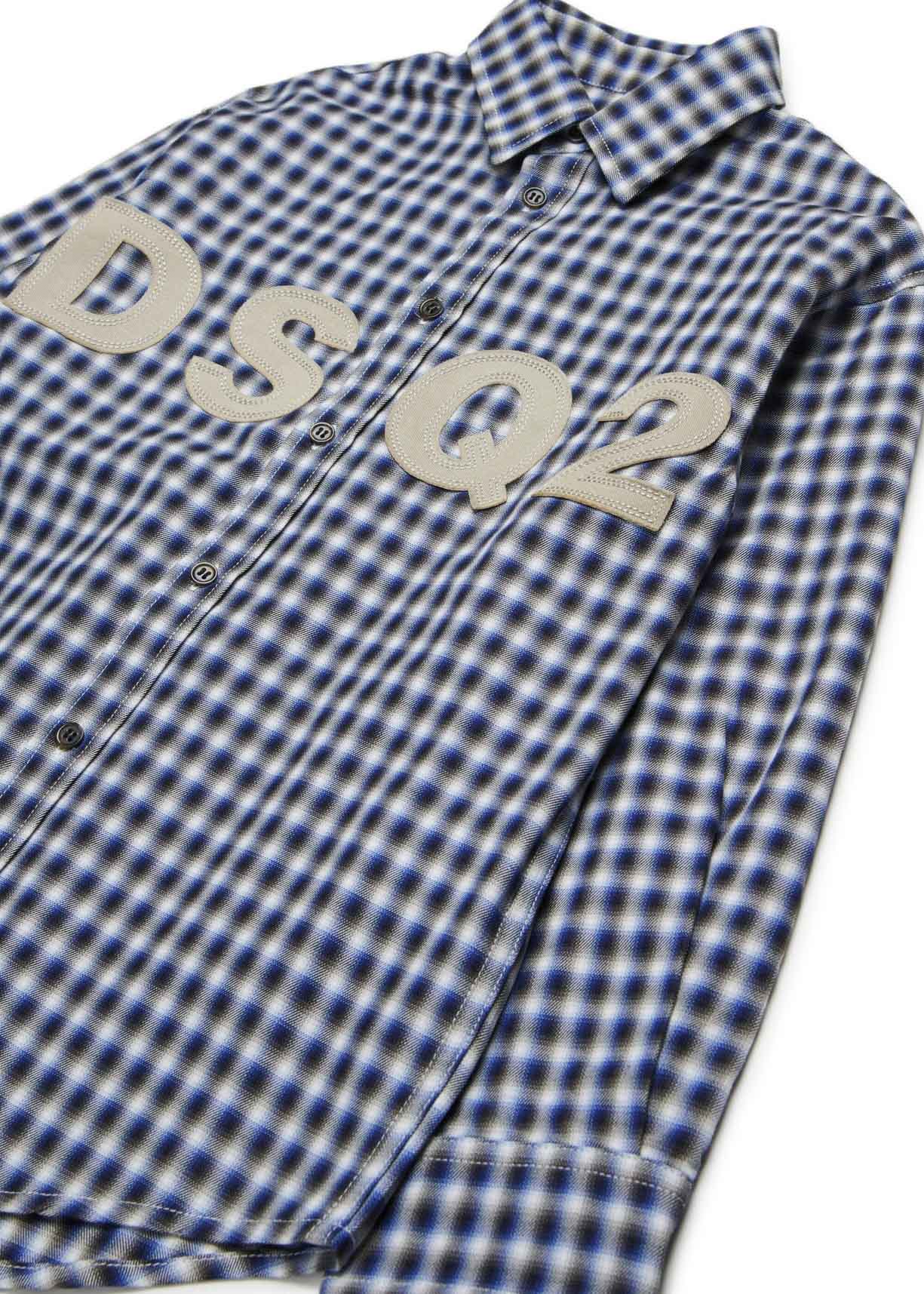 Dsquared2 Kids Camicia a Quadri con Logo (dettaglio)