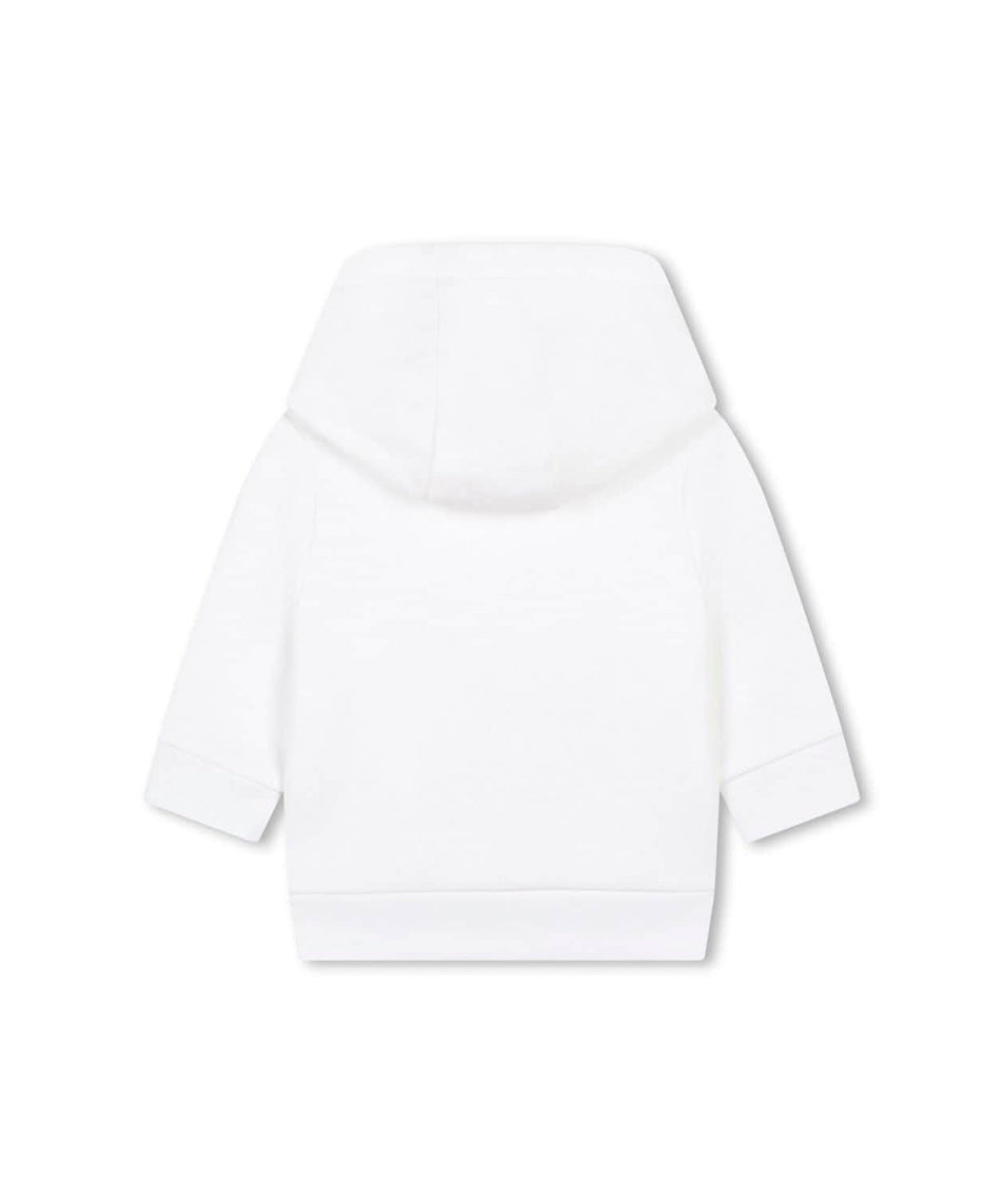 Boss Kids Felpa Bianca con Cappuccio con Patch B per Neonati (retro)