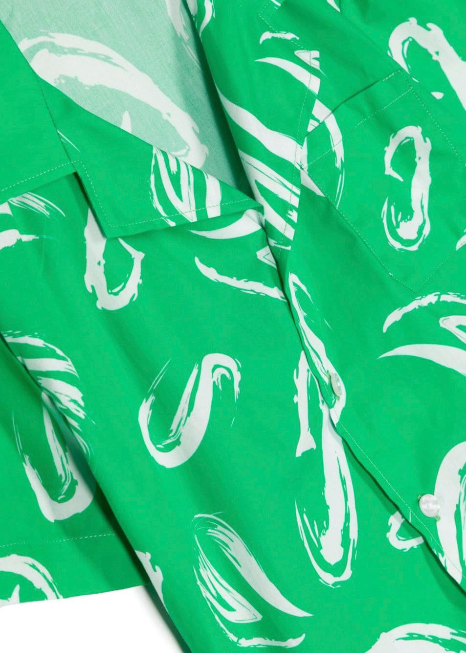 MSGM Kids Camicia Verde con Stampa Astratta