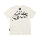Philipp Plein Kids T-Shirt Panna in Cotone con Teddy Bear di Strass Unisex per Bambini