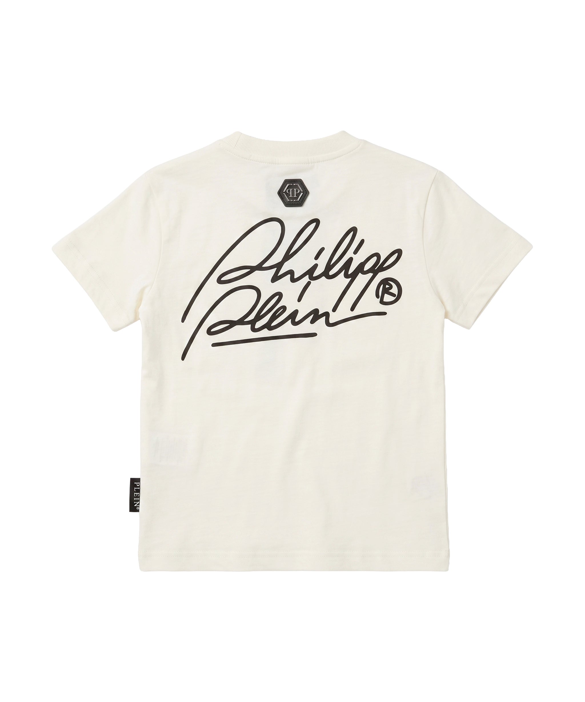 Philipp Plein Kids T-Shirt Panna in Cotone con Teddy Bear di Strass Unisex per Bambini