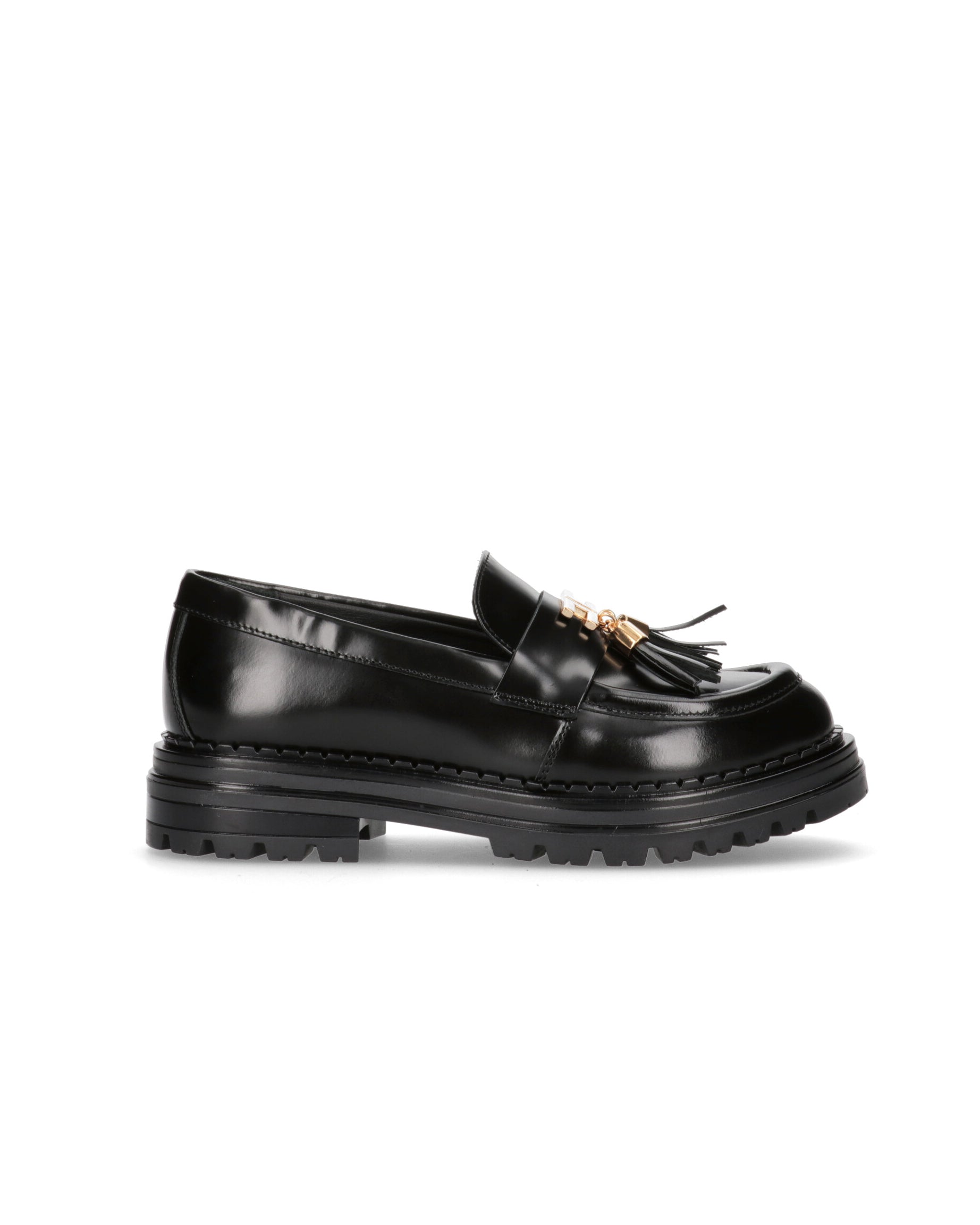 Elisabetta Franchi La Mia Bambina Mocassino Nero Lucido con Nappe per Bambine