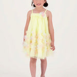 Angel's Face Abito Giallo in Tulle Zig Zag per Bambine