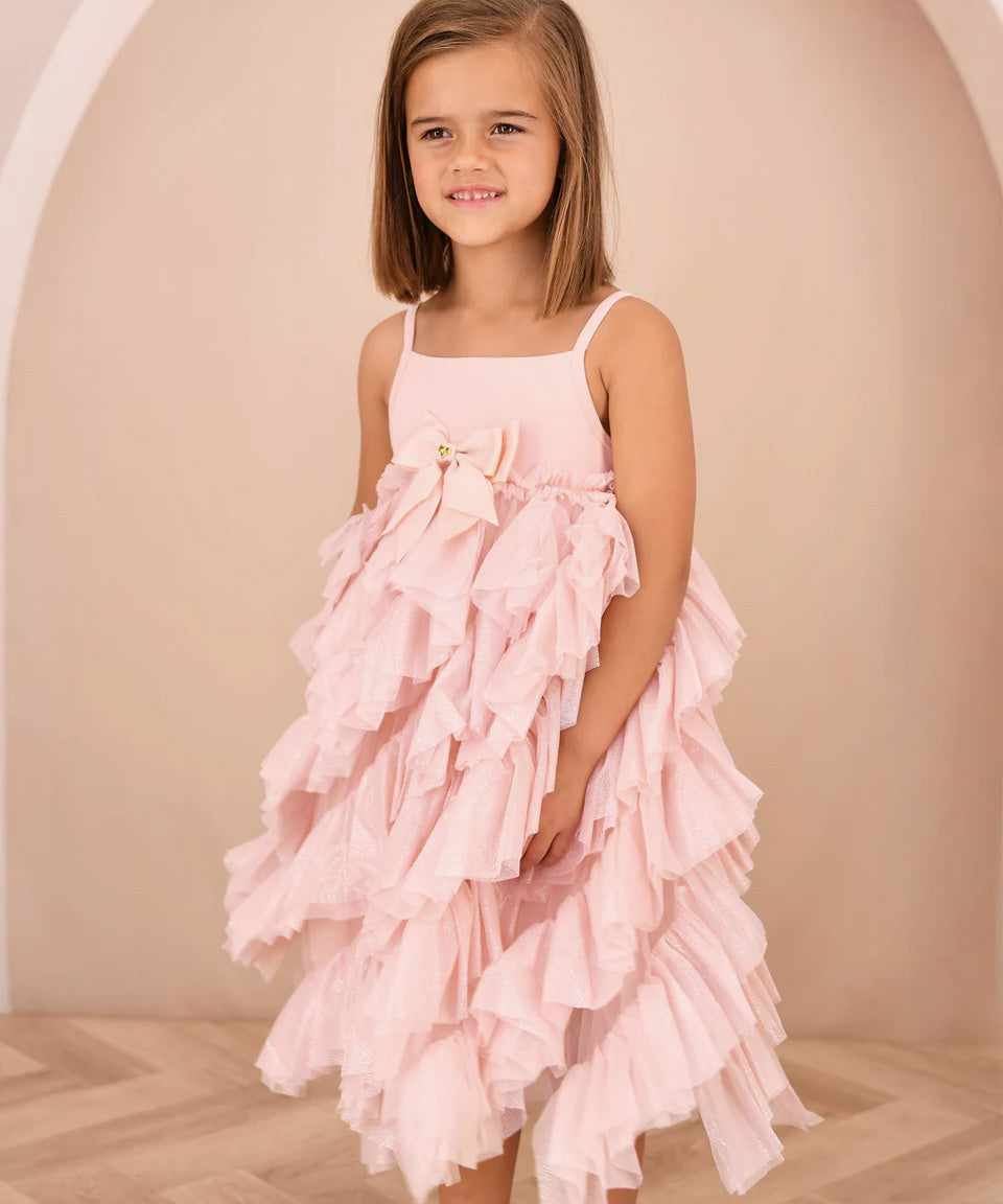 Angel's Face Kids Cascade Abito Rosa con Tulle per Bambine