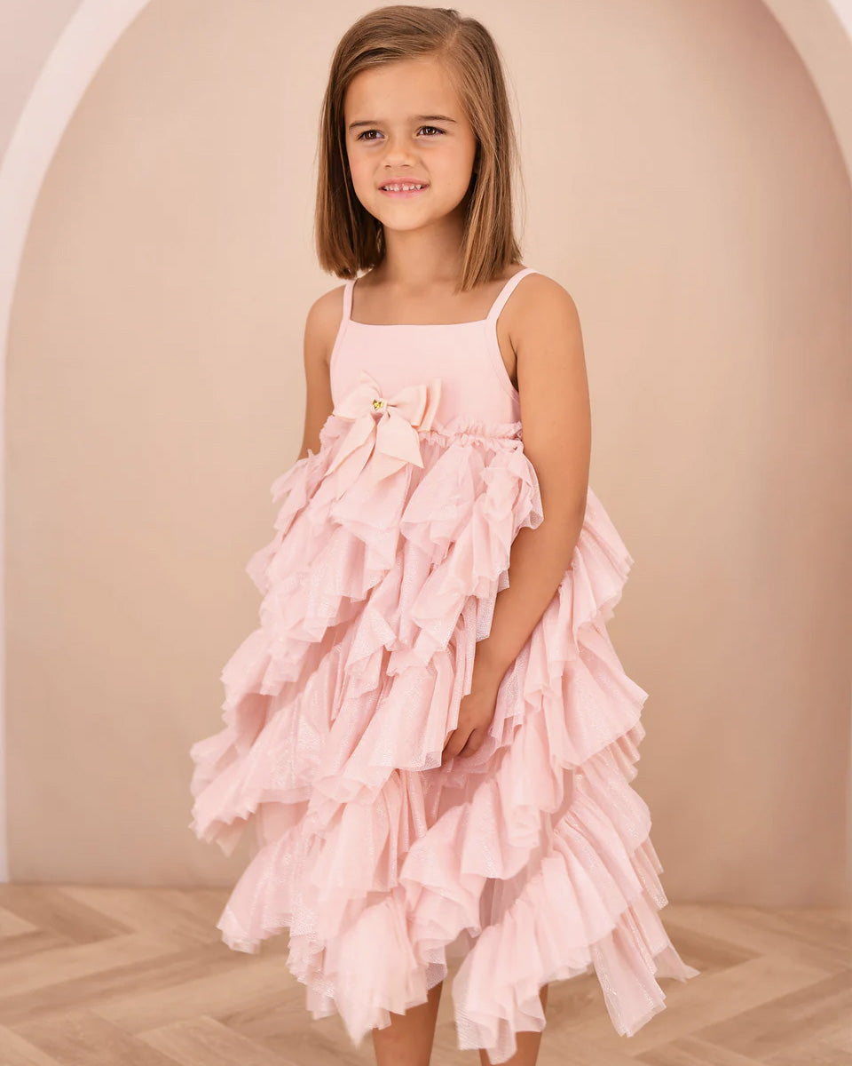 Angel's Face Kids Cascade Abito Rosa con Tulle per Bambine