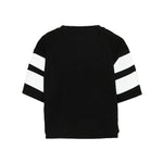 Barrow Kids T-Shirt Nero con Stampa e Strisce su Maniche per Bambine