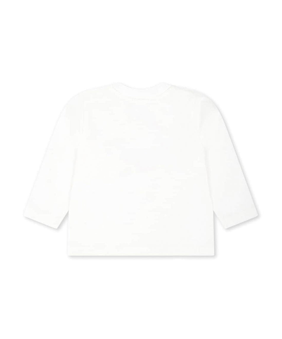 Moschino Kids Blusa Panna con Stampa Logo Teddy Bear per Neonati (retro)