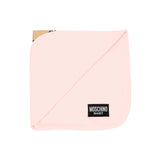 Moschino Kids Copertina Rosa in Cotone con Stampa Teddy Bear e Logo per Neonate