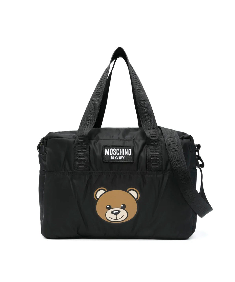 Moschino Kids Borsa Mamma Nera con Teddy