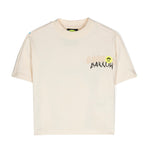 Barrow Kids T-shirt Crop Crema con Stampa Logo per Bambine 