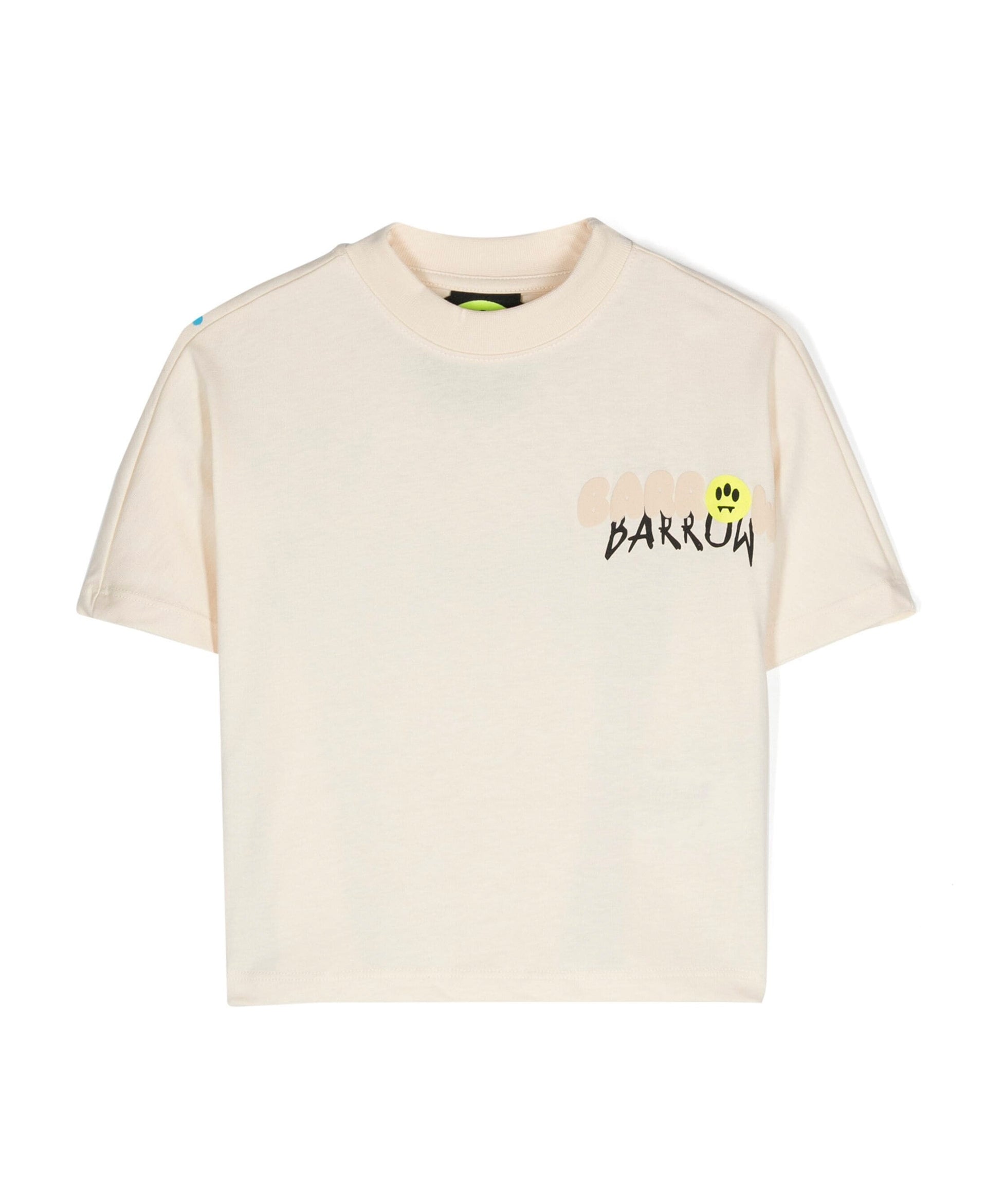 Barrow Kids T-shirt Crop Crema con Stampa Logo per Bambine 