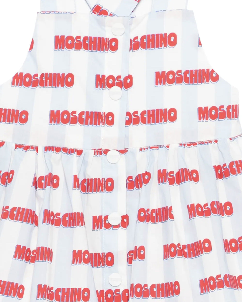 Moschino Kids Abito Celeste con Stampa All-Over per Neonate