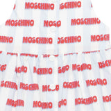 Moschino Kids Abito Celeste con Stampa All-Over per Neonate