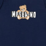 Moschino Kids Pagliaccetto Blu con Logo Teddy Bear per Neonati
