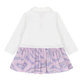 Emilio Pucci Kids Abito Bianco con Fantasia Rosa con Logo per Neonate