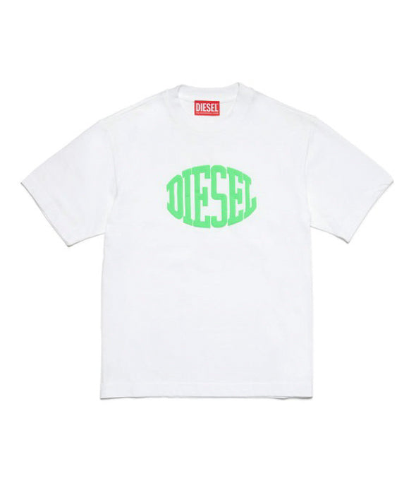 Diesel Kids T-shirt Bianca Puffy Print per Bambini