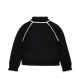 Max&Co Kids Dolcevita in Maglia Nero con Profili a Contrasto e Logo per Bambine