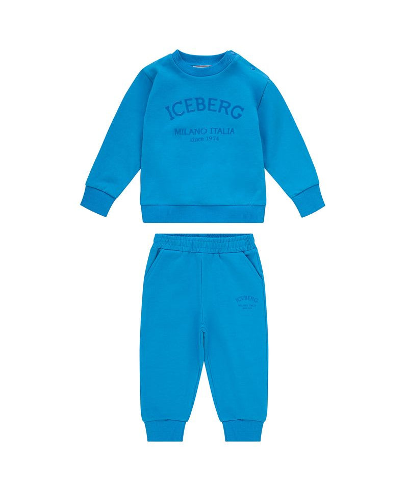 Iceberg Kids Completo Azzurro con Logo per Neonati