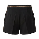 Pinko Kids Shorts in Tela di Lana con Borchie Nero per Bambine
