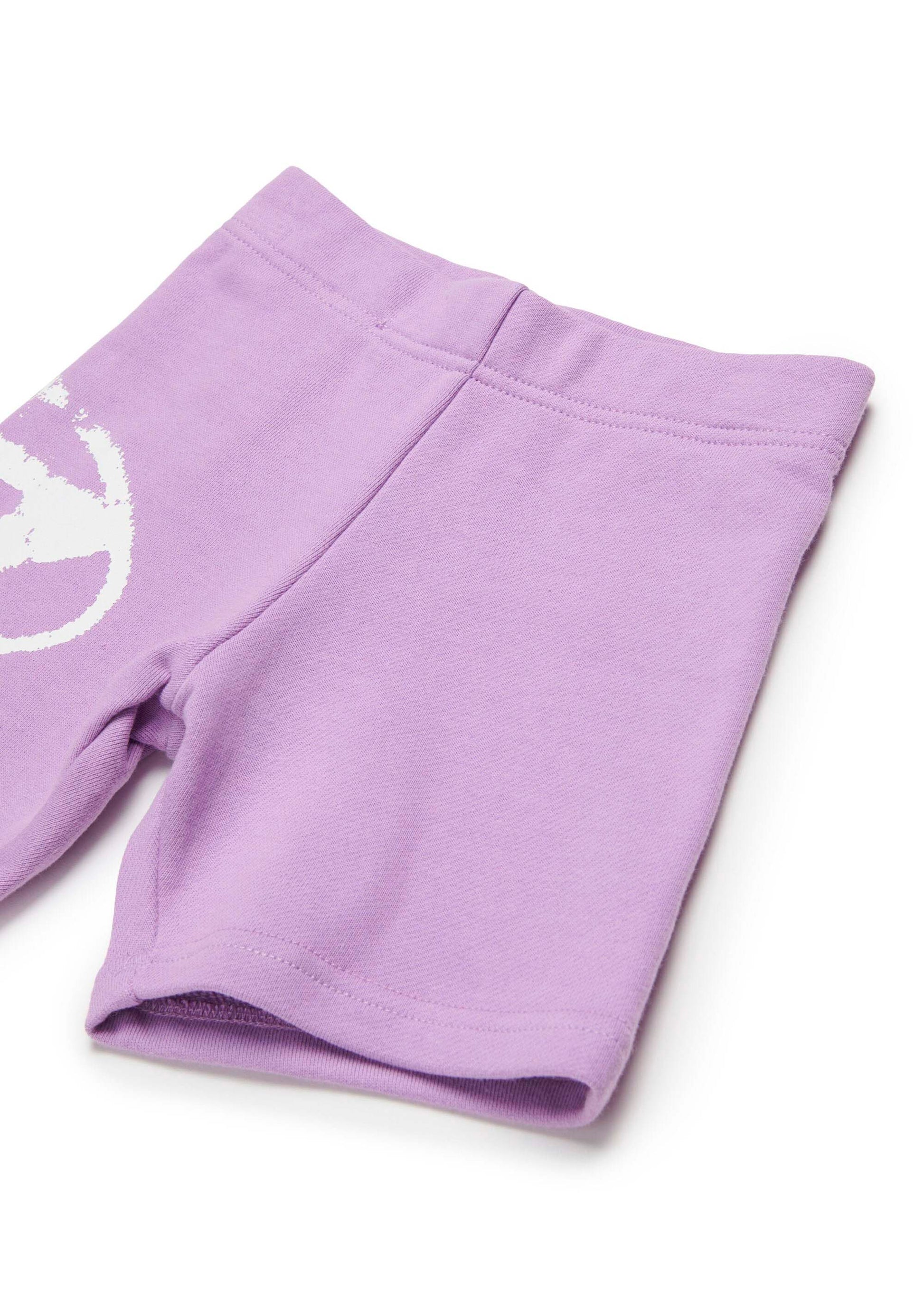 Diesel Kids Short Lilac Sweatshirt with Logo for Baby Girls