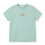 Elisabetta Franchi La Mia Bambina T-Shirt Glass con Logo Strass per Bambine