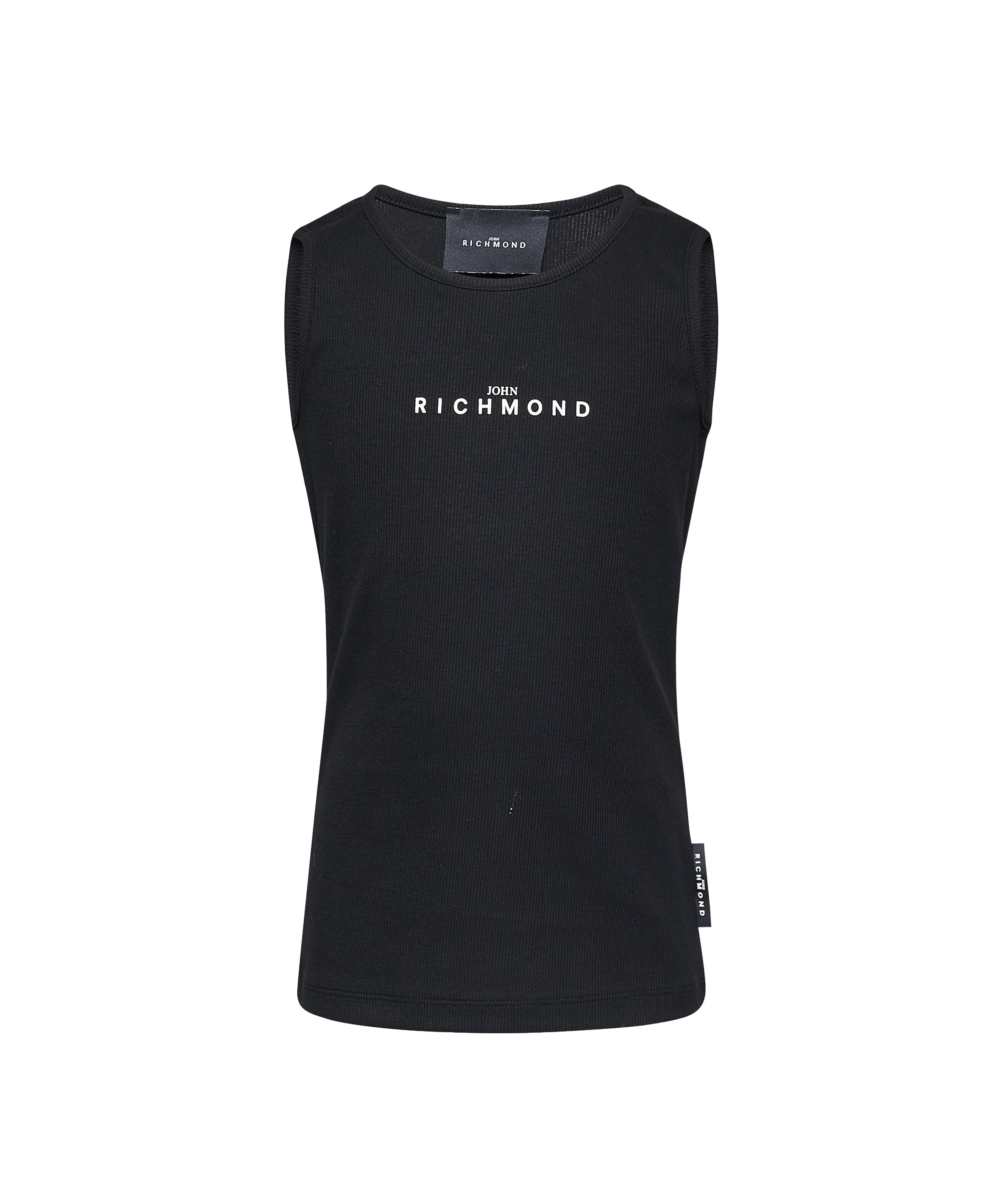 John Richmond Kids Canotta Nero con Logo per Bambini