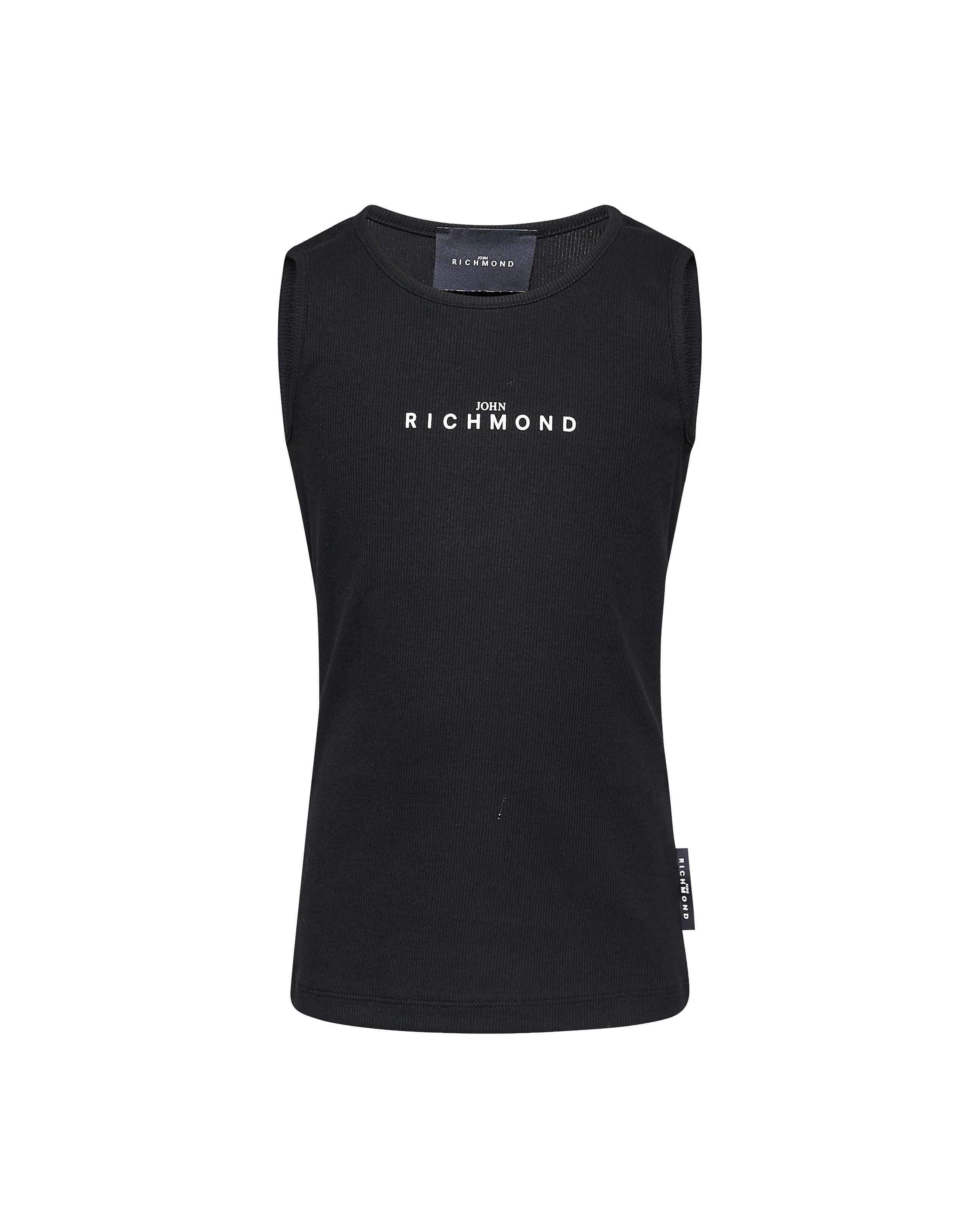 John Richmond Kids Canotta Nero con Logo per Bambini