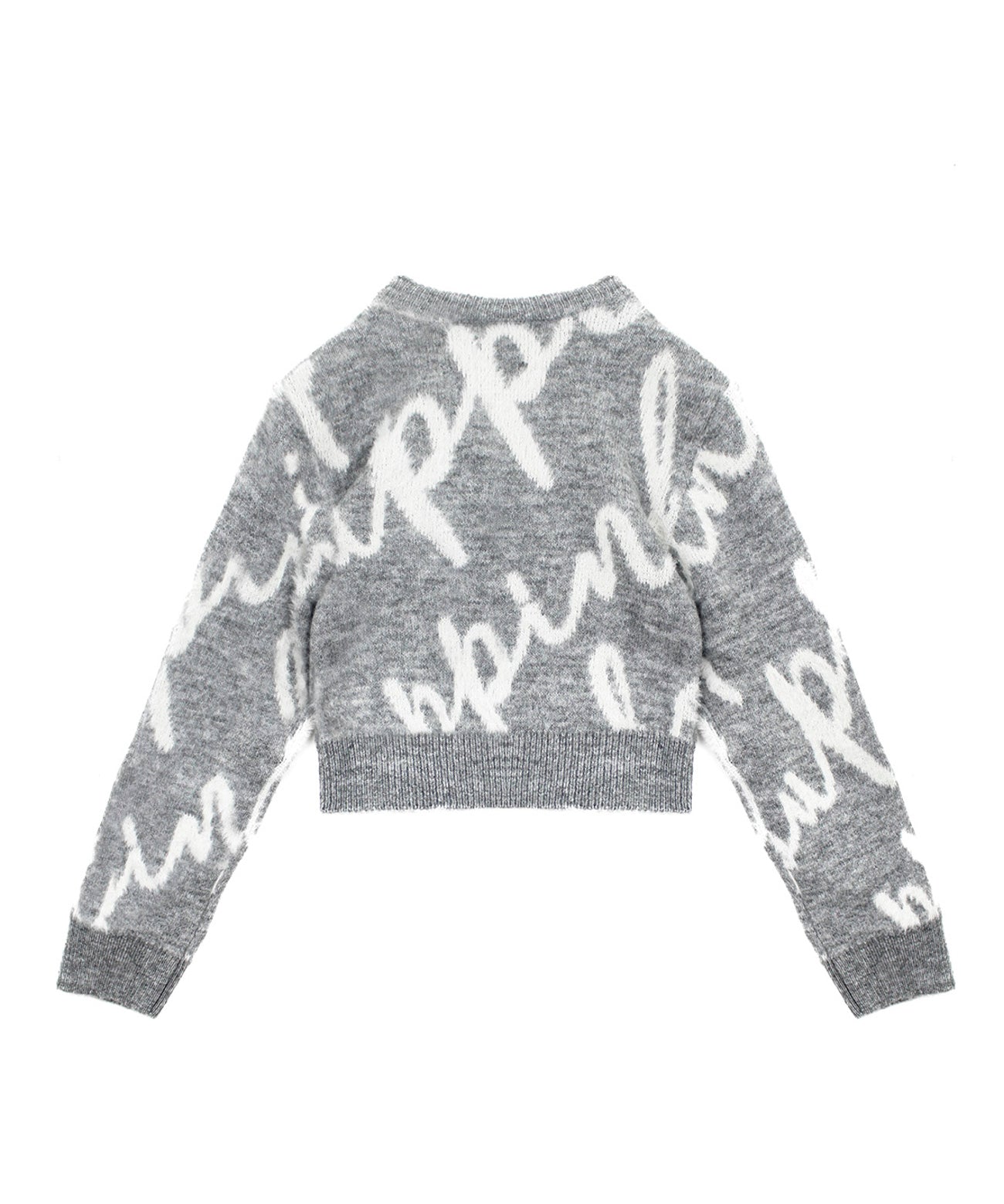 Pinko Kids Maglione Crop Grigio con Logo All-over per Bambine (retro)