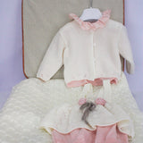 Marlù Completo Vaniglia/Pesca con Rose per neonate