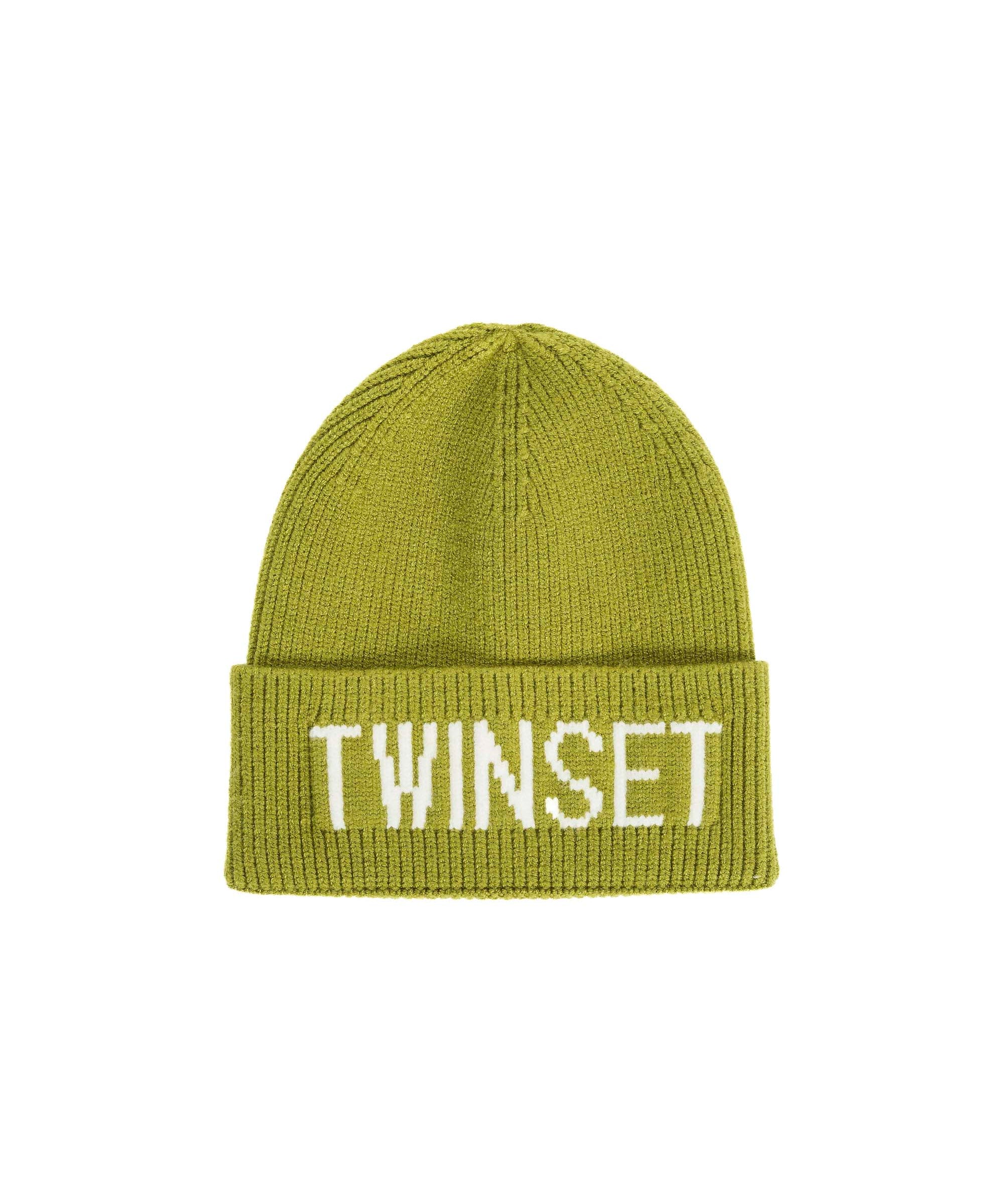 Twinset Kids Cappello Verde in Maglia per Bambini