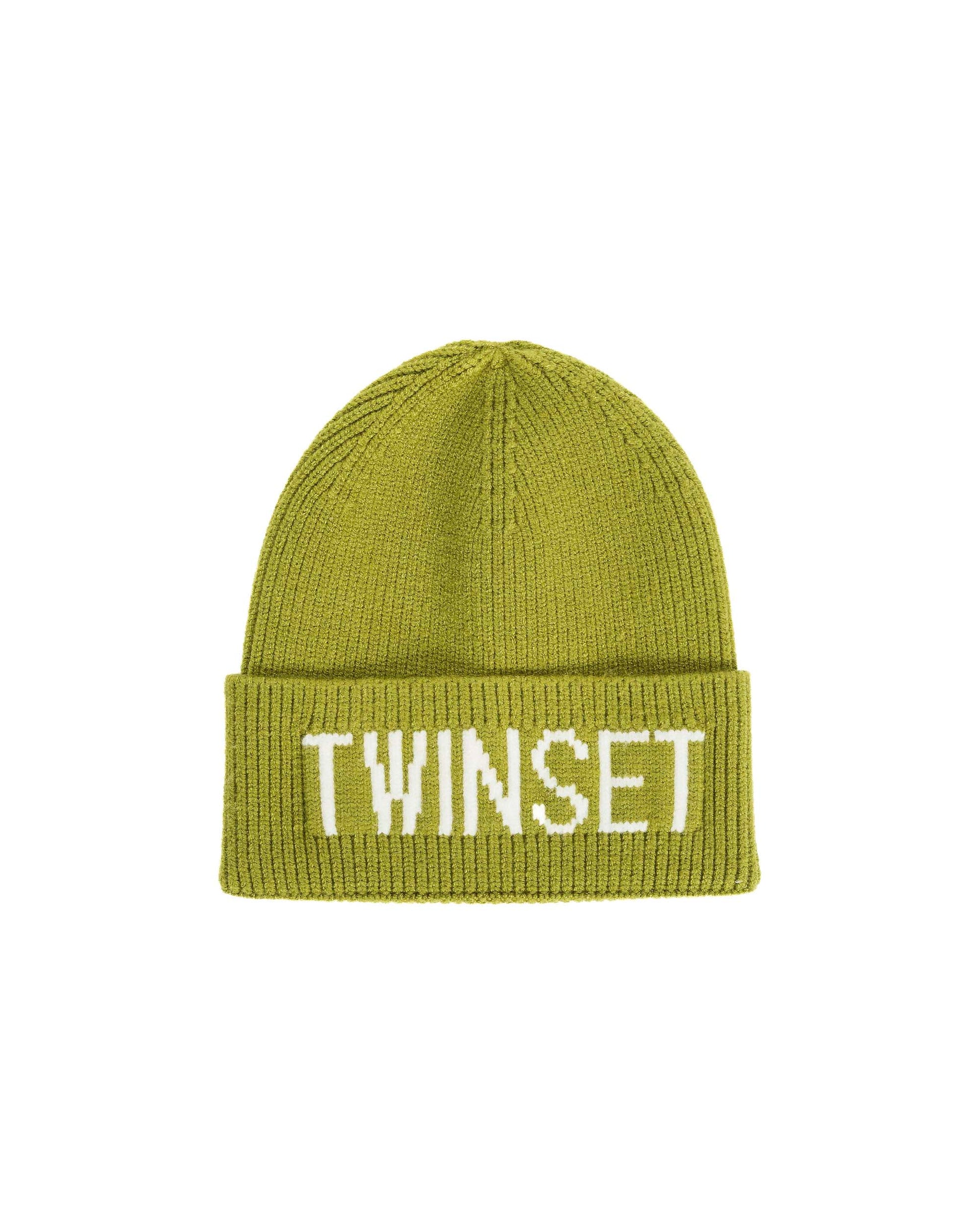 Twinset Kids Cappello Verde in Maglia per Bambini