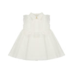 Elisabetta Franchi La Mia Bambina Abito Senza Maniche con Colletto Camicia Avorio per Neonate