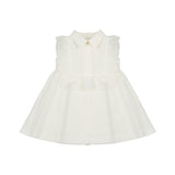 Elisabetta Franchi La Mia Bambina Abito Senza Maniche con Colletto Camicia Avorio per Neonate
