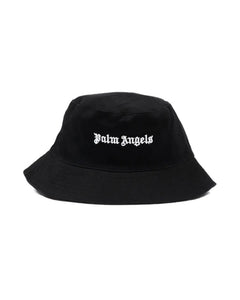 Palm Angels Kids Bucket Nero con Ricamo Logo per Bambini