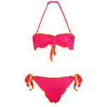 Effek Costume Bikini a Fascia Fucsia Fluo per Bambine