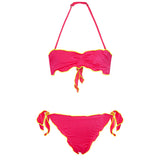 Effek Costume Bikini a Fascia Fucsia Fluo per Bambine