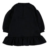 Moschino Kids Abito Nero con Volant con Teddy per Neonate