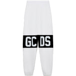Gcds Kids Pantalone di Tuta Panna con Stampa "GCDS" a Contrasto Unisex per Bambini
