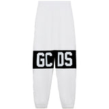 Gcds Kids Pantalone di Tuta Panna con Stampa "GCDS" a Contrasto Unisex per Bambini